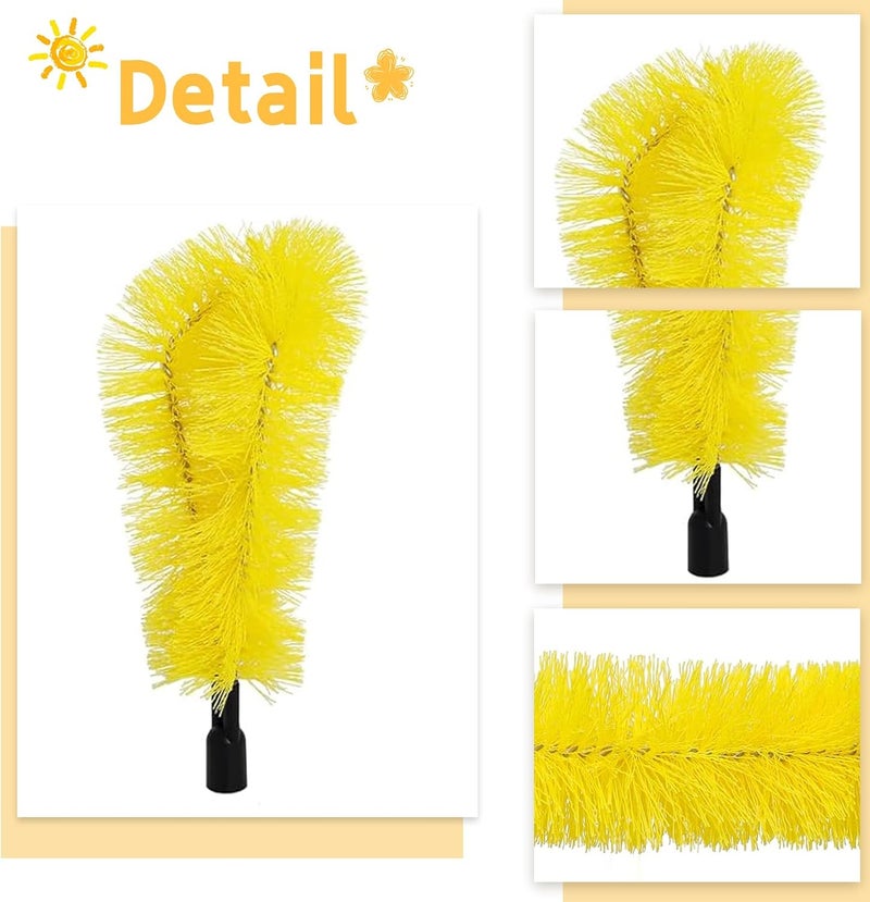 QoTang 2 PCS Gutter Cleaning Brush Roofing Tool Rain Gutter Guard Cleaner Tool Adaptation Thread Interface Dia 0.83 Inch 21 mm Gutter Cleaning Brush Tools Interface Diameter (Pole Not Included) - Image 2